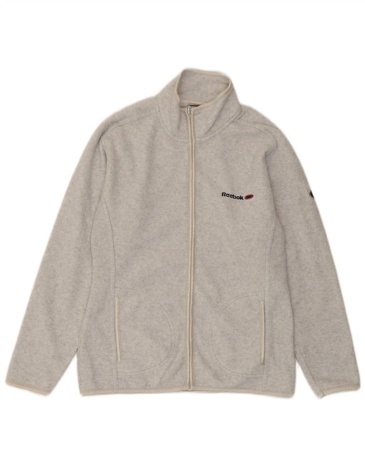 Reebok Dame Fleecejakke UK 10 Small Grå Flecked Polyester