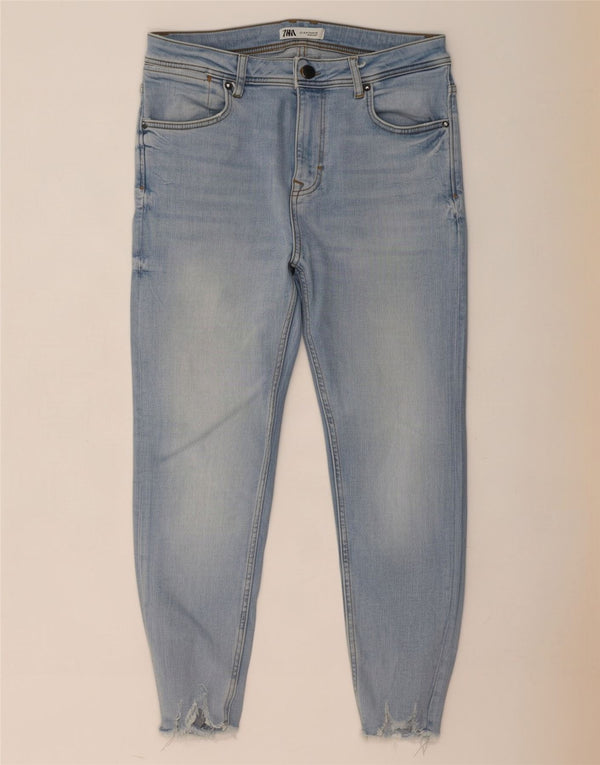 Zara Herre Skinny Cropped Jeans EU 42 Large W32 L24 Blå