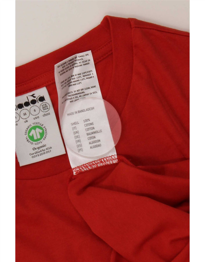 Diadora Herre grafisk T-shirt Top Medium Orange Bomuld