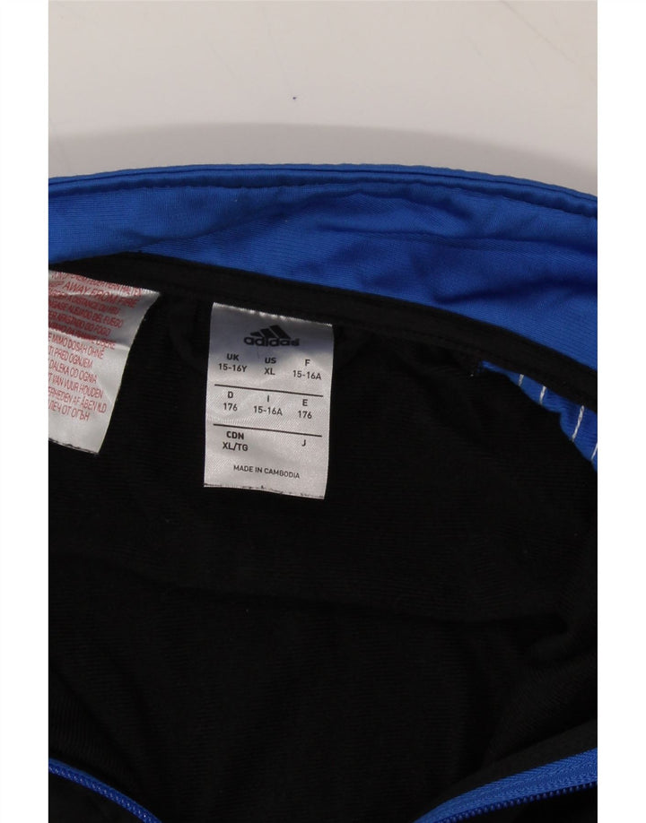 ADIDAS Boys Tracksuit Top Jacket 15-16 Years Black Colourblock Polyester Vintage Adidas and Second-Hand Adidas from Messina Hembry 