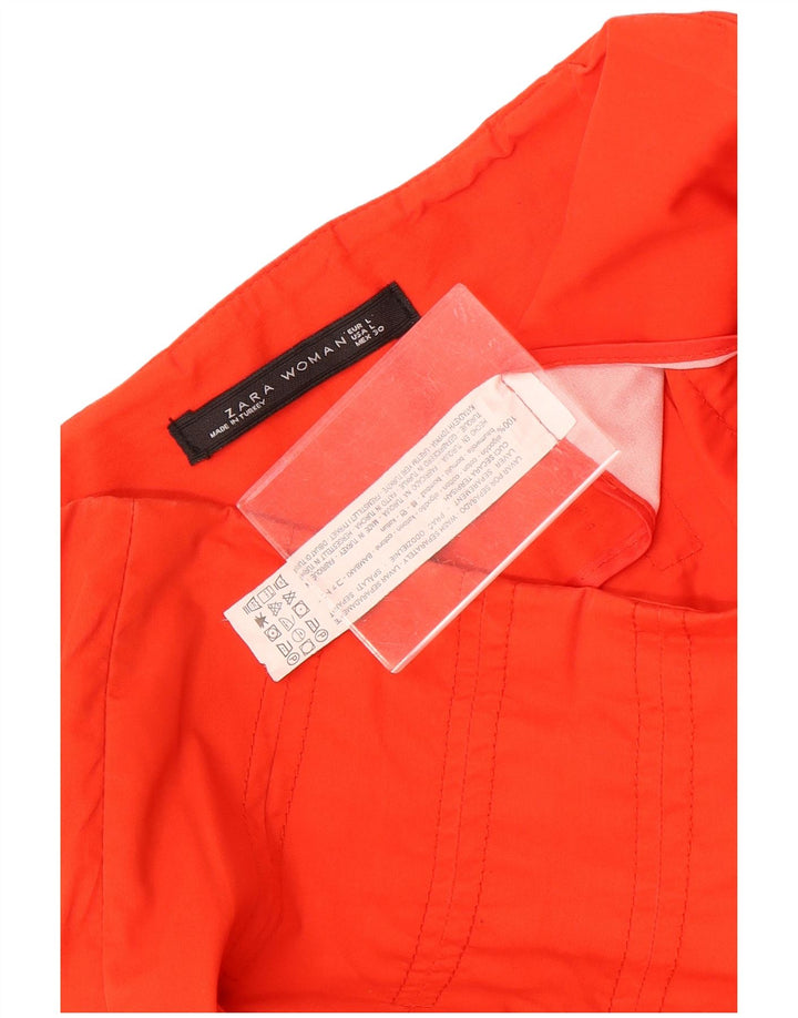 Zara Dame A-Line nederdel Large W30 Orange Bomuld