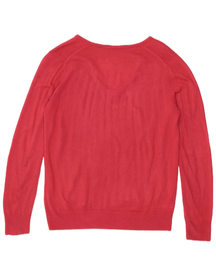 Marks & Spencer Dame V-hals sweater UK 8 Small Pink Acryl