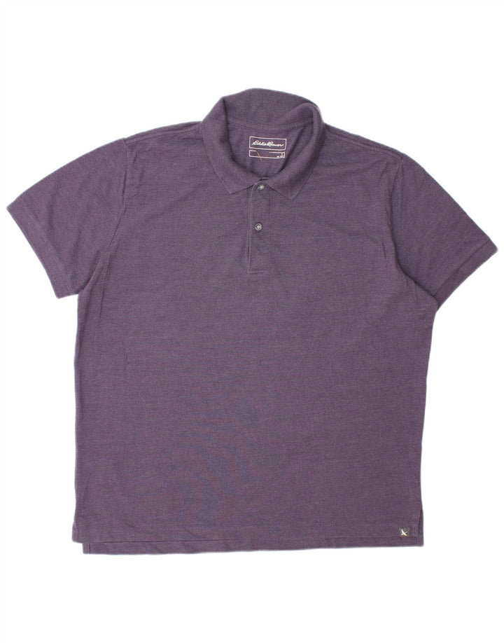EDDIE BAUER Poloshirt til mænd XL Lilla bomuld