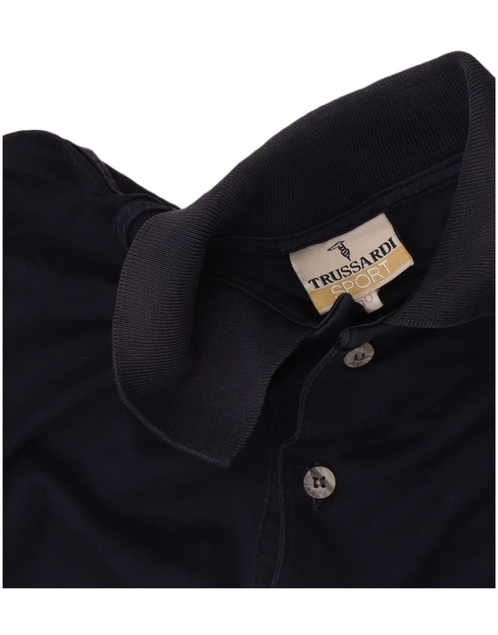 Trussardi Herre Polo Shirt IT 50 Medium Navy Blue