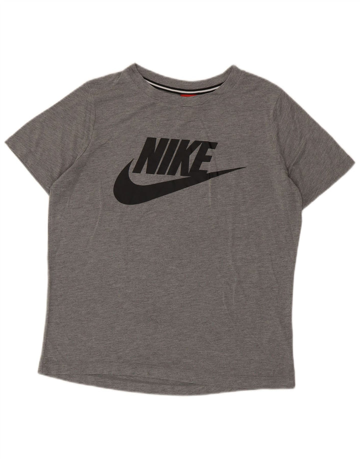 NIKE Herre grafisk grafisk T-shirt top mellemgrå polyester