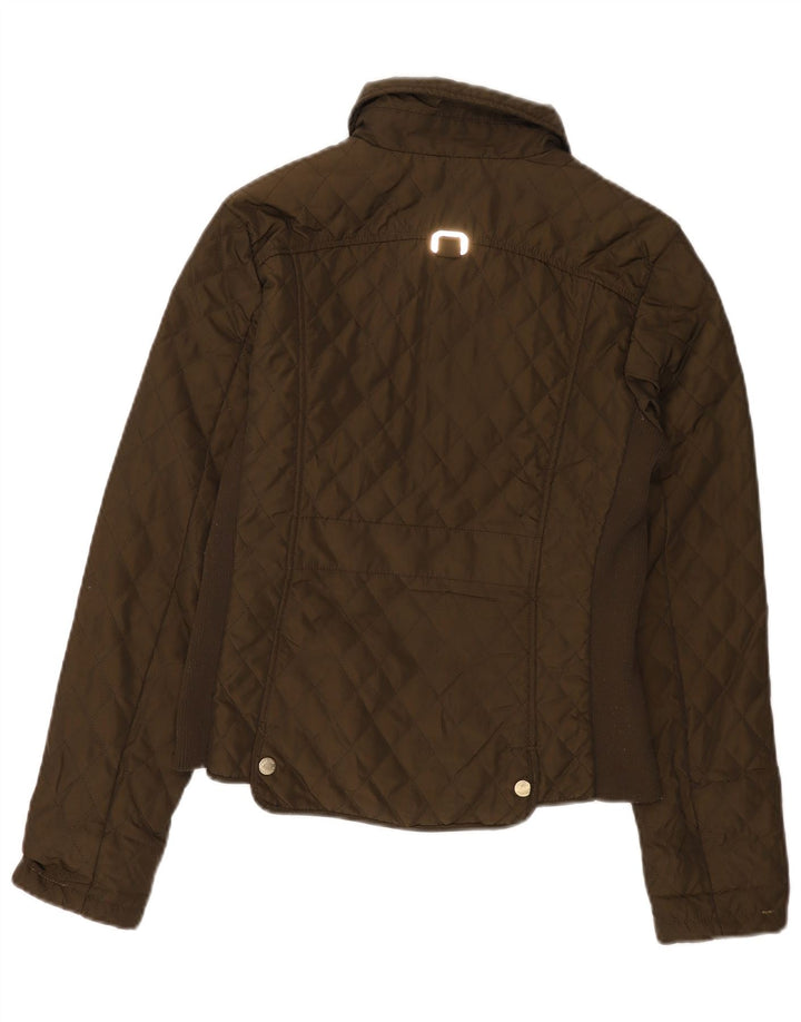 Ellesse Dame Quiltet Jakke UK 12 Medium Brun Polyester