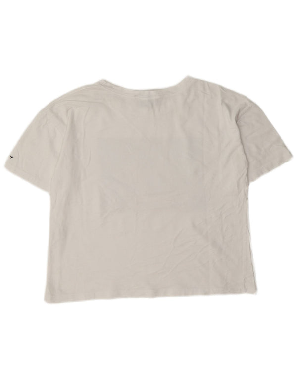 Zara Dame Disney Grafisk T-Shirt Top UK 14 Medium Hvid Bomuld