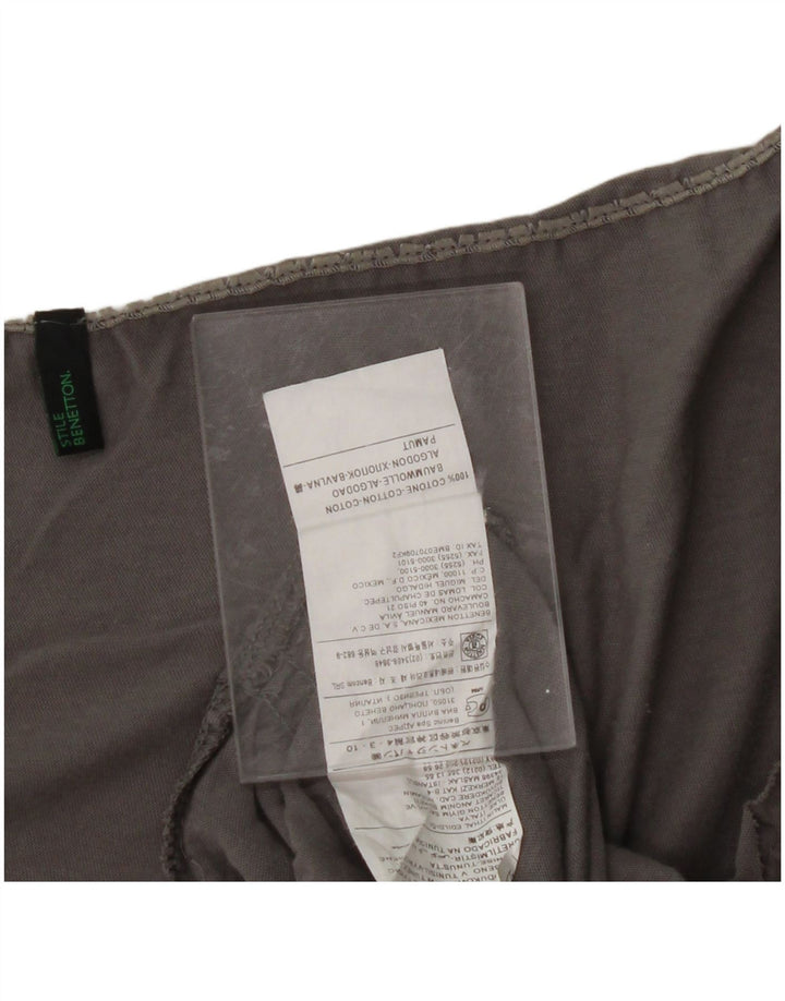 BENETTON Womens Oversized Blouse Top UK 14 Medium Grey Cotton
