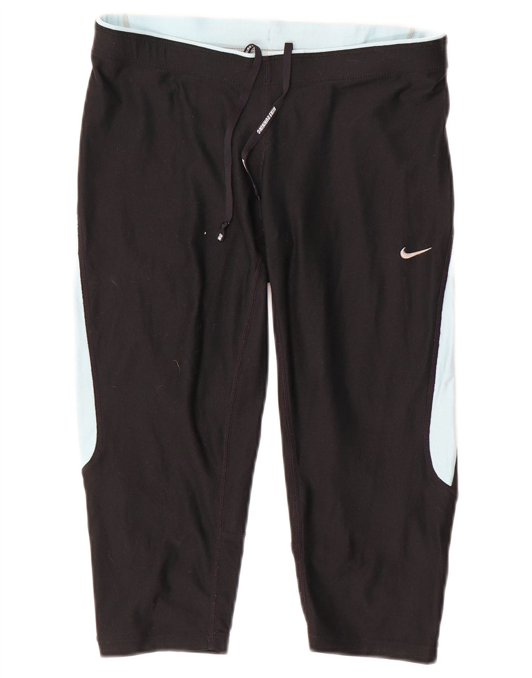 Nike Dame Capri Leggings UK 10 Small Black Colourblock