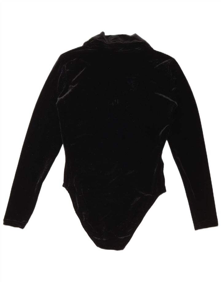 SAGAIE Langærmet Velvet Bodysuit til kvinder UK 12 Medium Sort Polyester