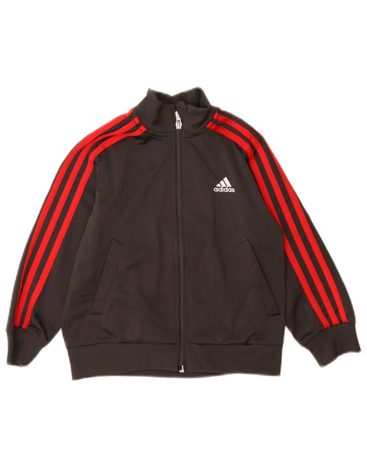 Adidas Drenge Træningsdragt Topjakke 4-5 År Grå Polyester