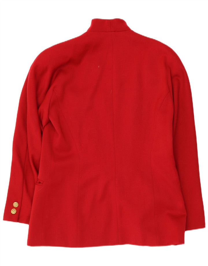 Vintage dame 2-knaps blazerjakke IT 44 Medium Red Virgin Wool