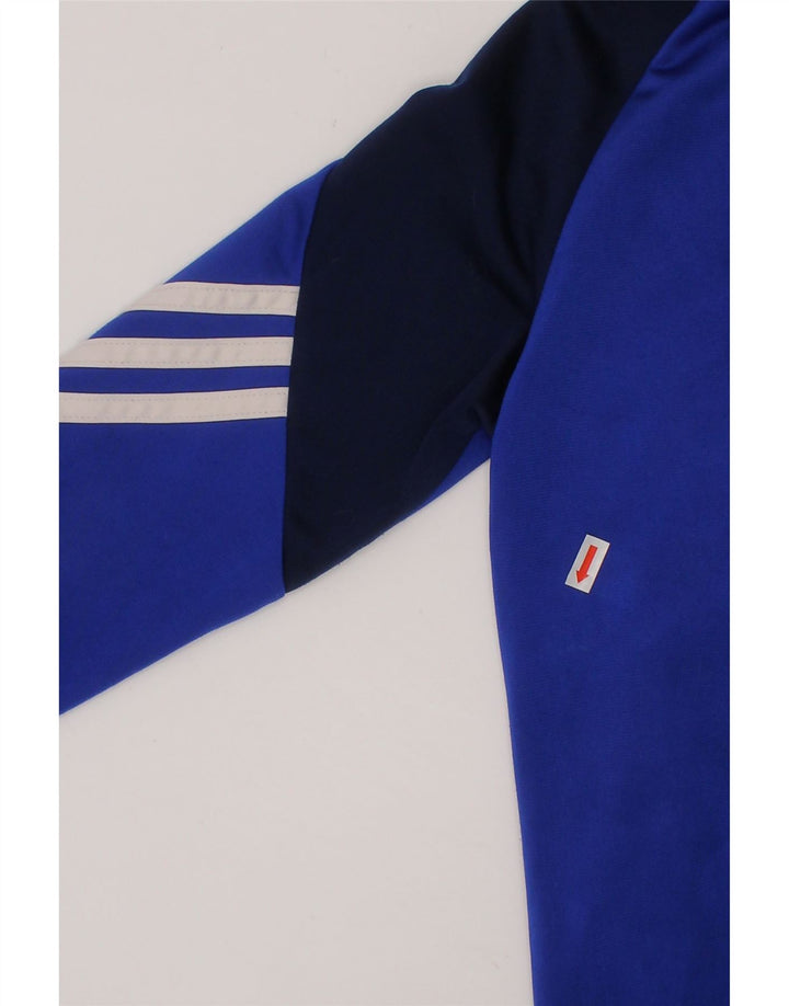 ADIDAS Boys Tracksuit Top Jacket 7-8 Years Small  Blue Colourblock Vintage Adidas and Second-Hand Adidas from Messina Hembry 