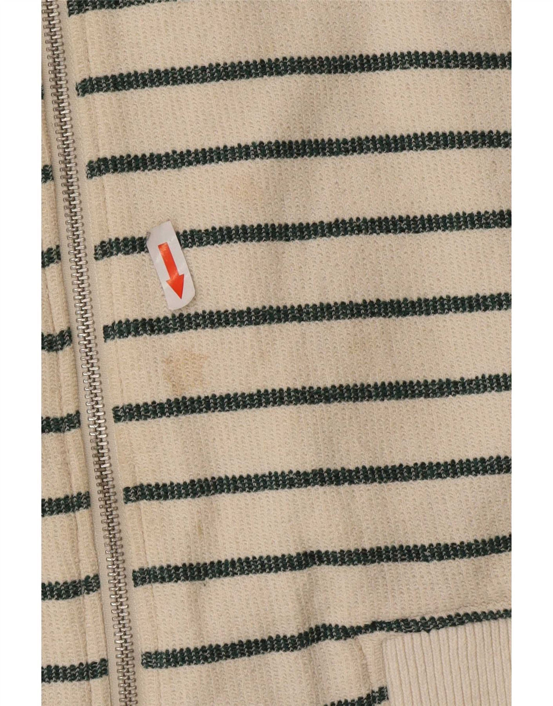 Zara Herre cardigan sweater Medium hvid stribet bomuld
