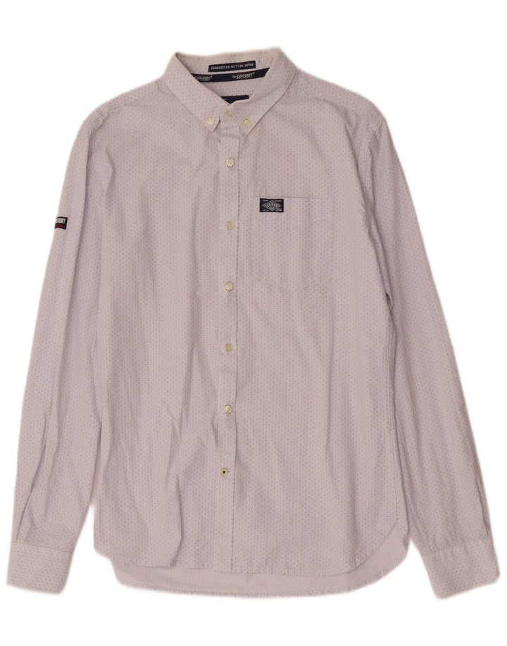 Superdry herreskjorte medium hvid plettet bomuld