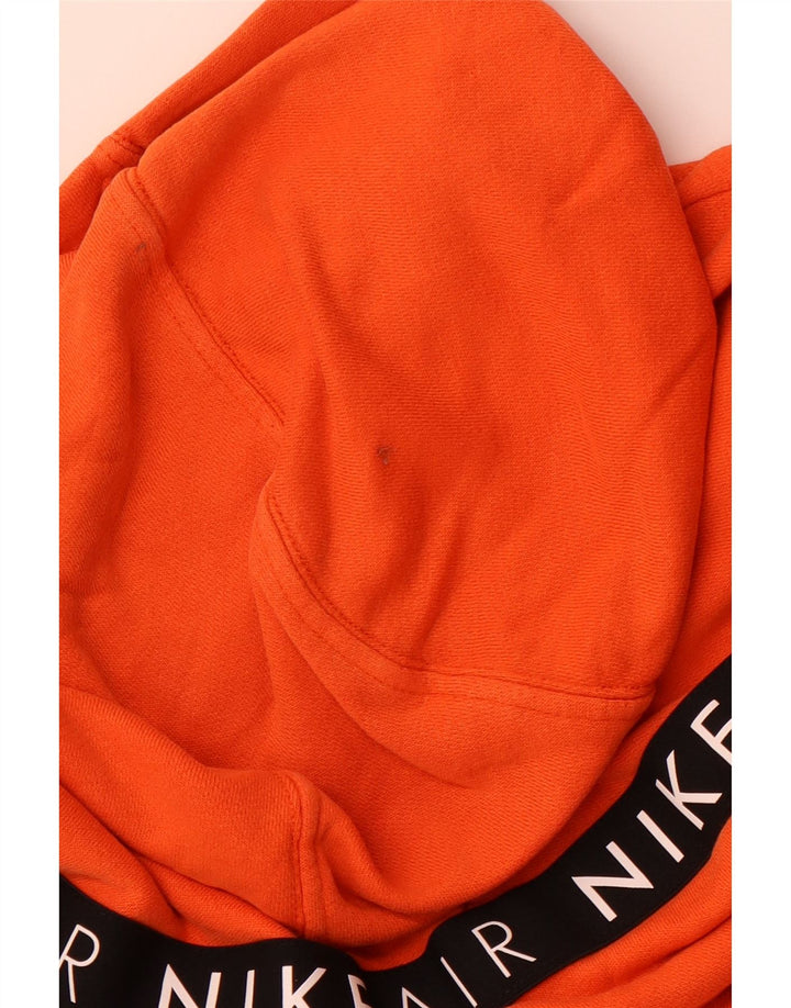 NIKE Graphic Loose Fit Hoodie Jumper UK 10 Small Orange Colourblock