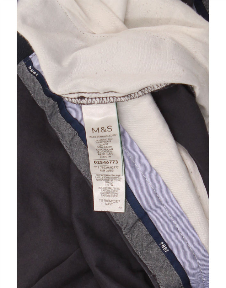 Marks & Spencer Herre Chino Shorts W36 Large Navy Blue Bomuld