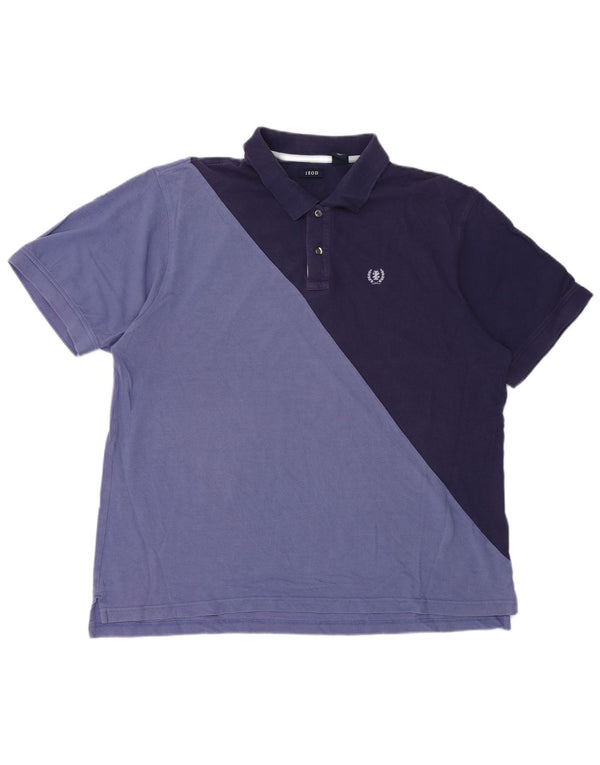 Izod Polo Shirt til mænd 2XL Marineblå Colourblock Bomuld