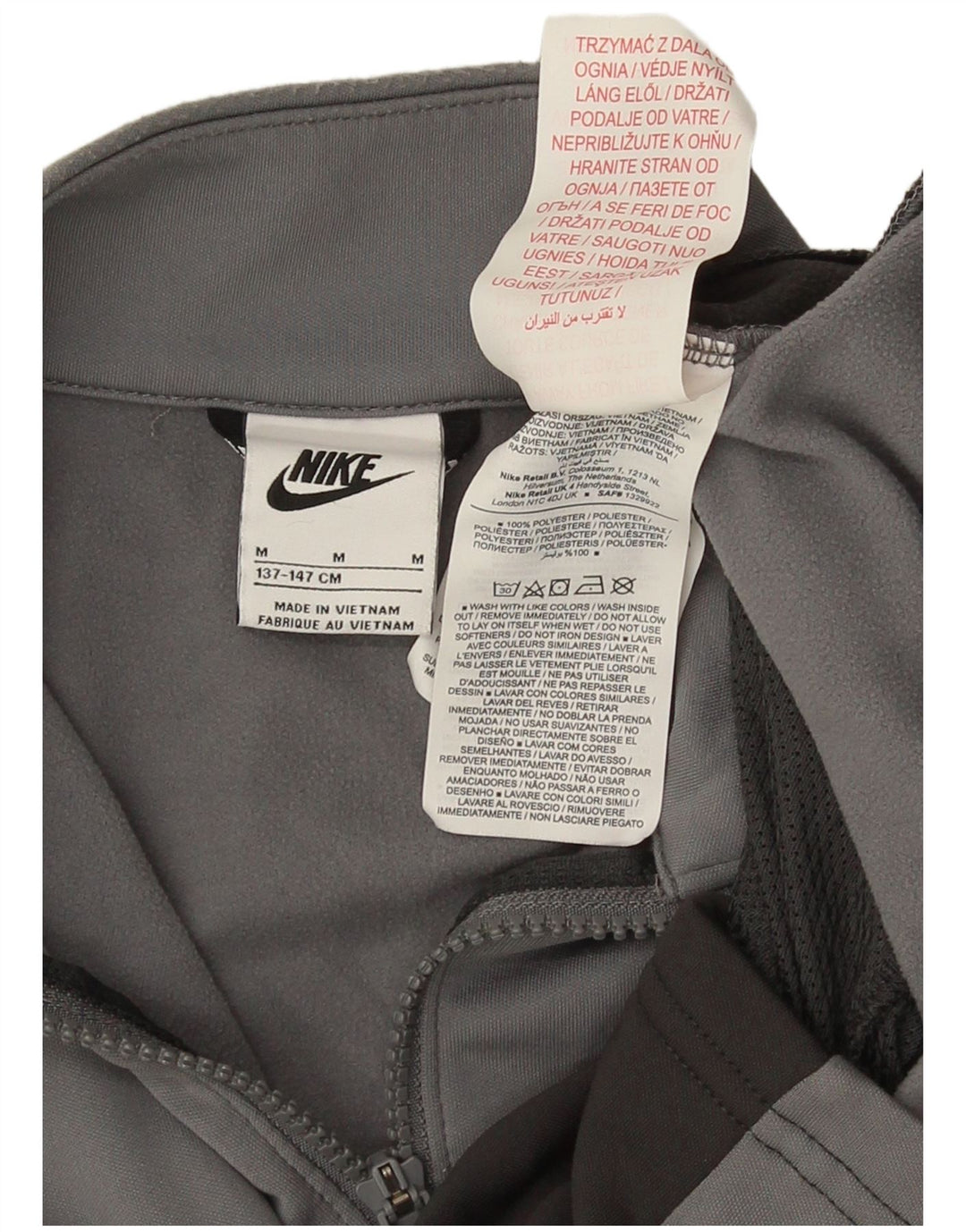 Nike drenge grafisk træningsdragt topjakke 10-11 år mellemgrå farveblok