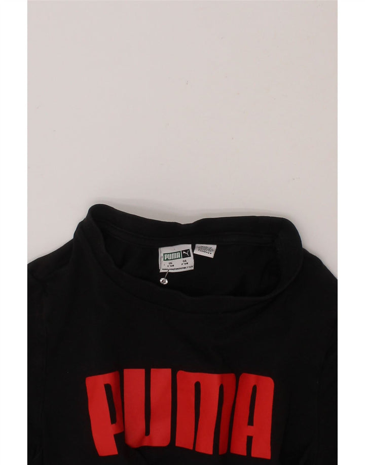 PUMA Boys Graphic T-Shirt Top 7-8 Years Small  Black Cotton Vintage Puma and Second-Hand Puma from Messina Hembry 