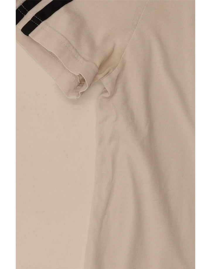 Adidas Womens Crop T-Shirt Top UK 12/14 Medium White