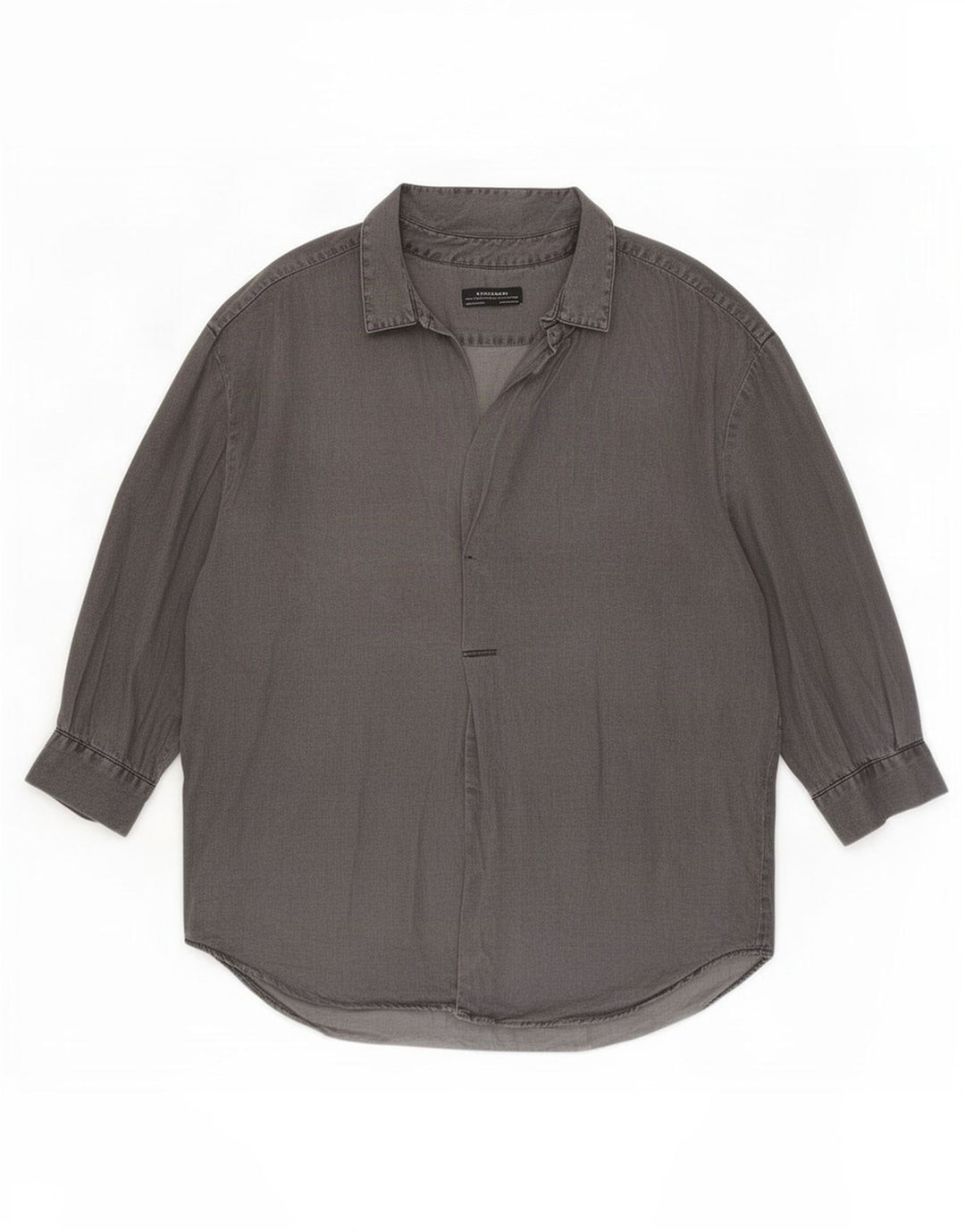 Zara Dame Oversized 3/4-ærmet Pullover Shirt UK 16 Large Grå Lyocell