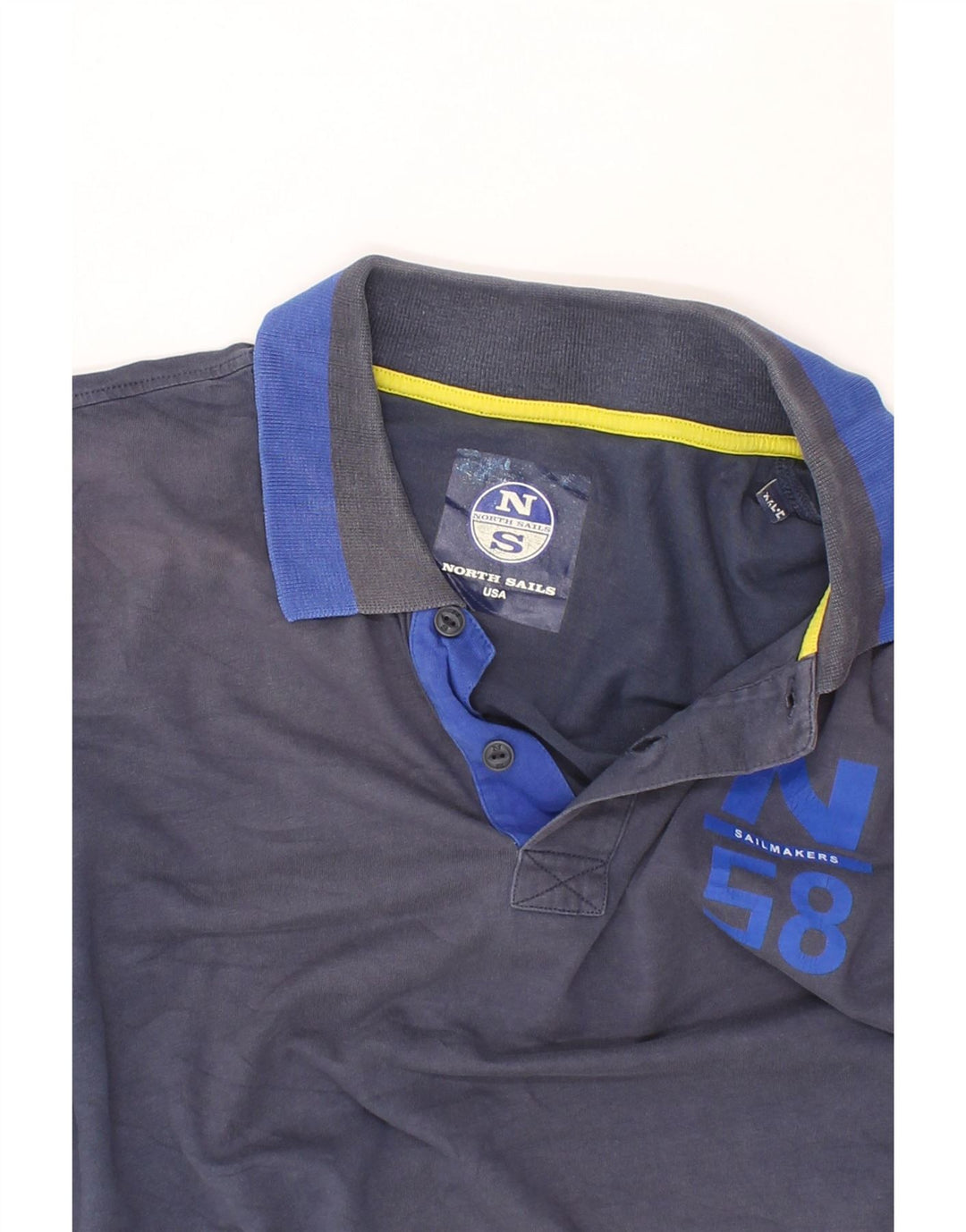 NORTH SAILS Herre Sailmakers Polo Shirt 2XL Navy Blue Cotton
