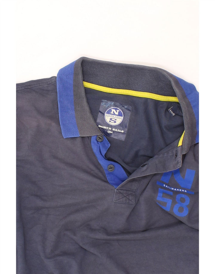 NORTH SAILS Herre Sailmakers Polo Shirt 2XL Navy Blue Cotton