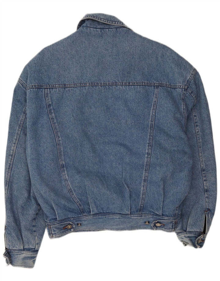 Vintage Herre Denim Sherpa Jacket UK 42 XL Blå