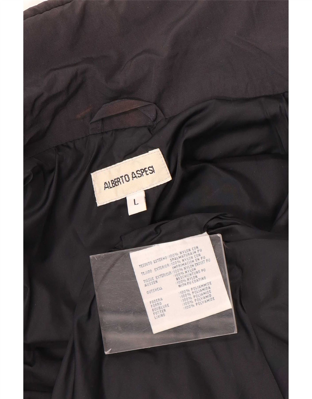 Alberto Aspesi Herre Military Jacket UK 40 Large Black Nylon