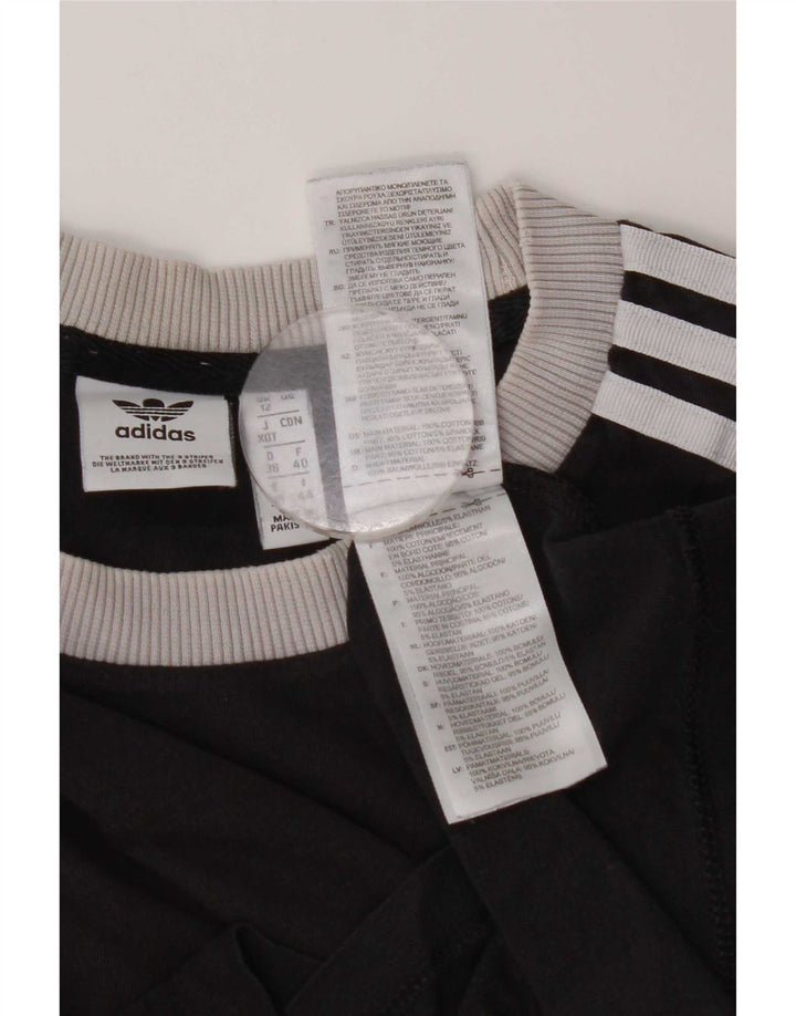 Adidas Dame T-Shirt Top UK 12 medium sort bomuld