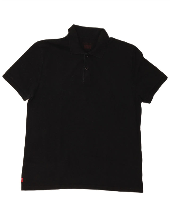 LEVI'S Mens Polo Shirt Large Black Cotton