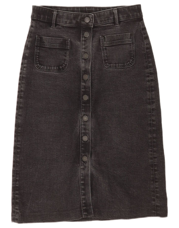 Marks & Spencer Dame denimnederdel UK 10 Small W27 Black Bomuld