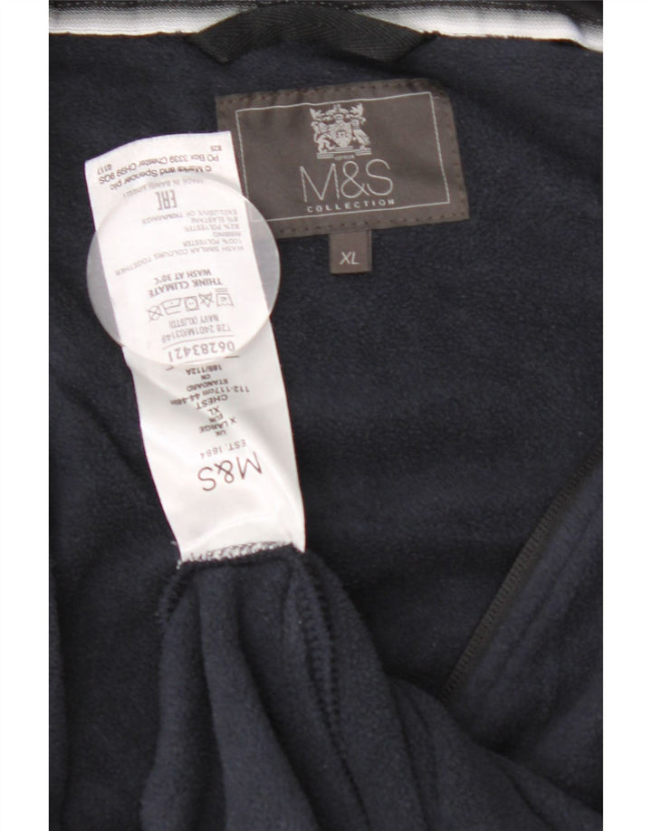 Marks & Spencer Herre Fleecejakke UK 42 XL Navy Blue Polyester