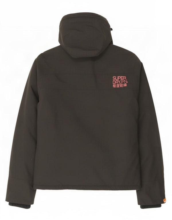 Superdry vindjakke med hætte til kvinder UK 14 mellemgrå nylon