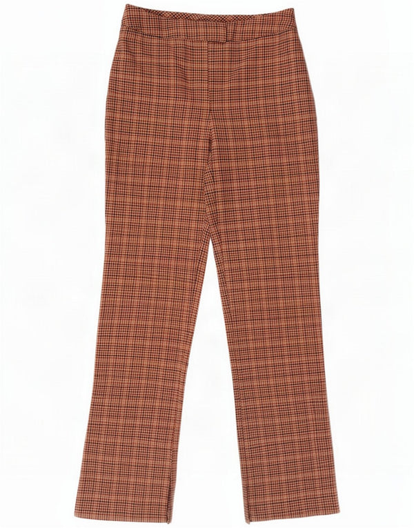 Benetton Womens Casual Trousers IT 42 Medium W28 L29 Red Houndstooth