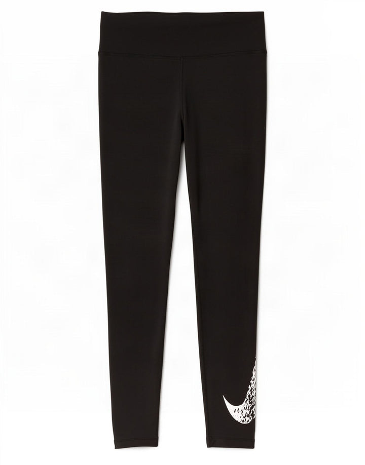 Nike Dame Dri Fit Grafiske Leggings UK 12 Medium Sort Polyester