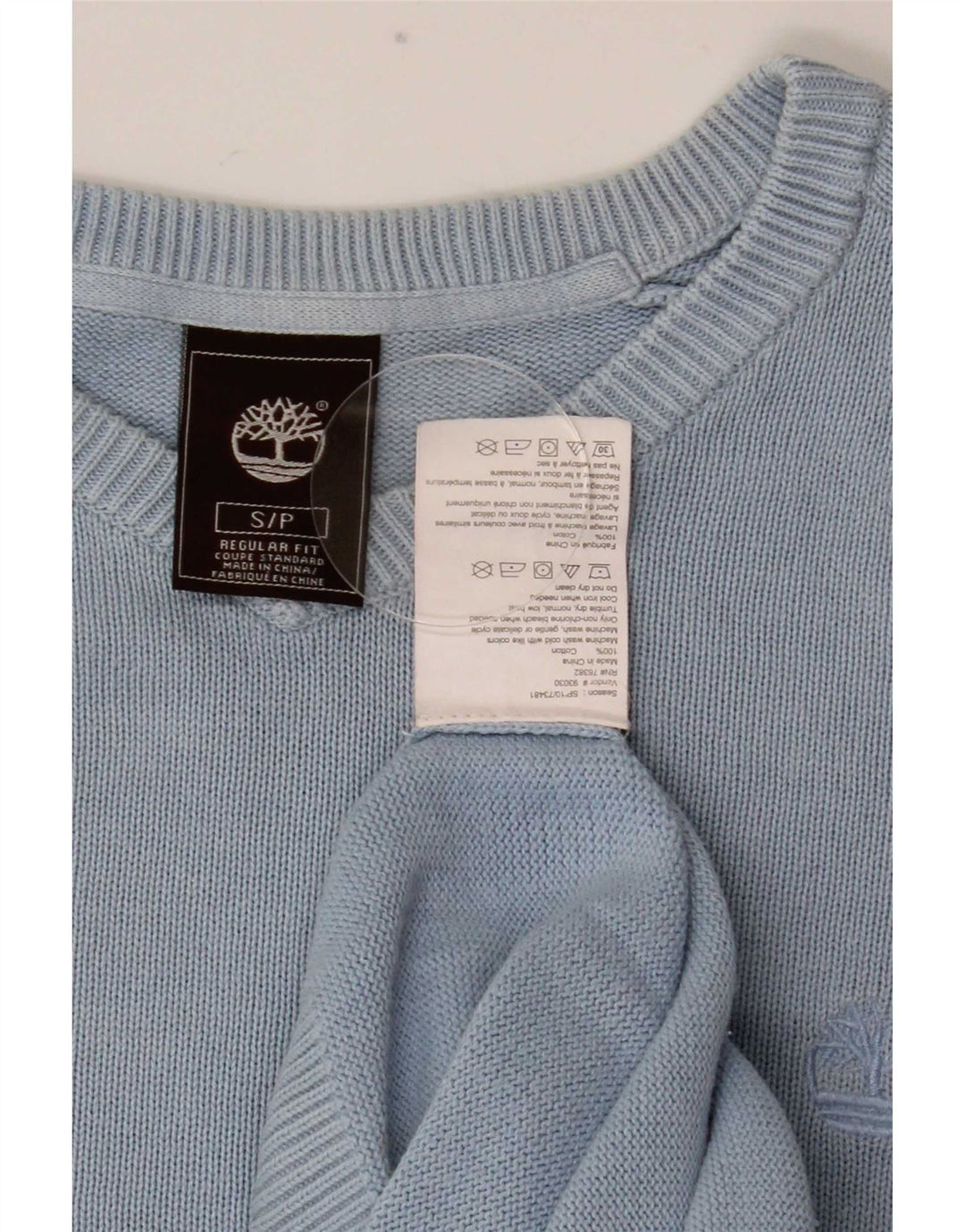 Timberland Herre Regular Fit V-hals sweater lille blå bomuld