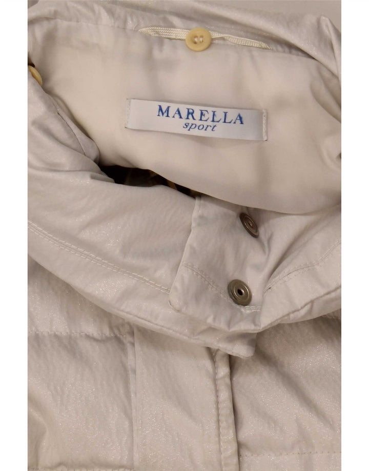 Marella Dame Polstret Frakke UK 12 Medium White Polyester
