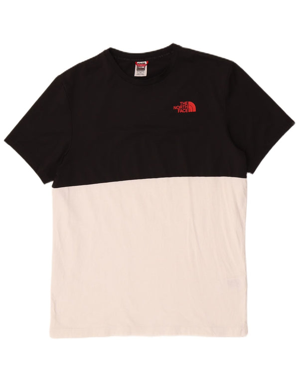 The North Face Mens T-Shirt Top Small Black Colourblock Cotton