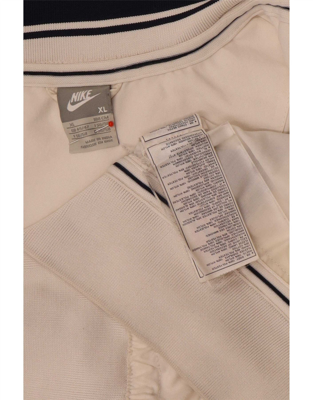 Nike træningsdragt topjakke til mænd UK 45/47 XL Hvid Colourblock Polyester
