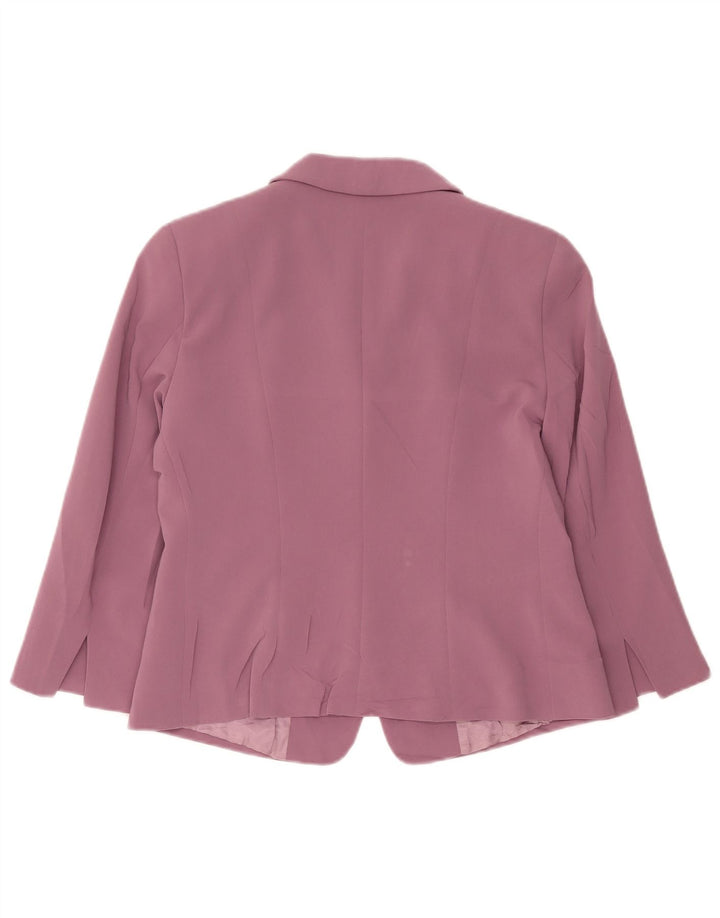 Max Mara Dame 2 knap 3/4 ærmer blazerjakke UK 16 Large Pink