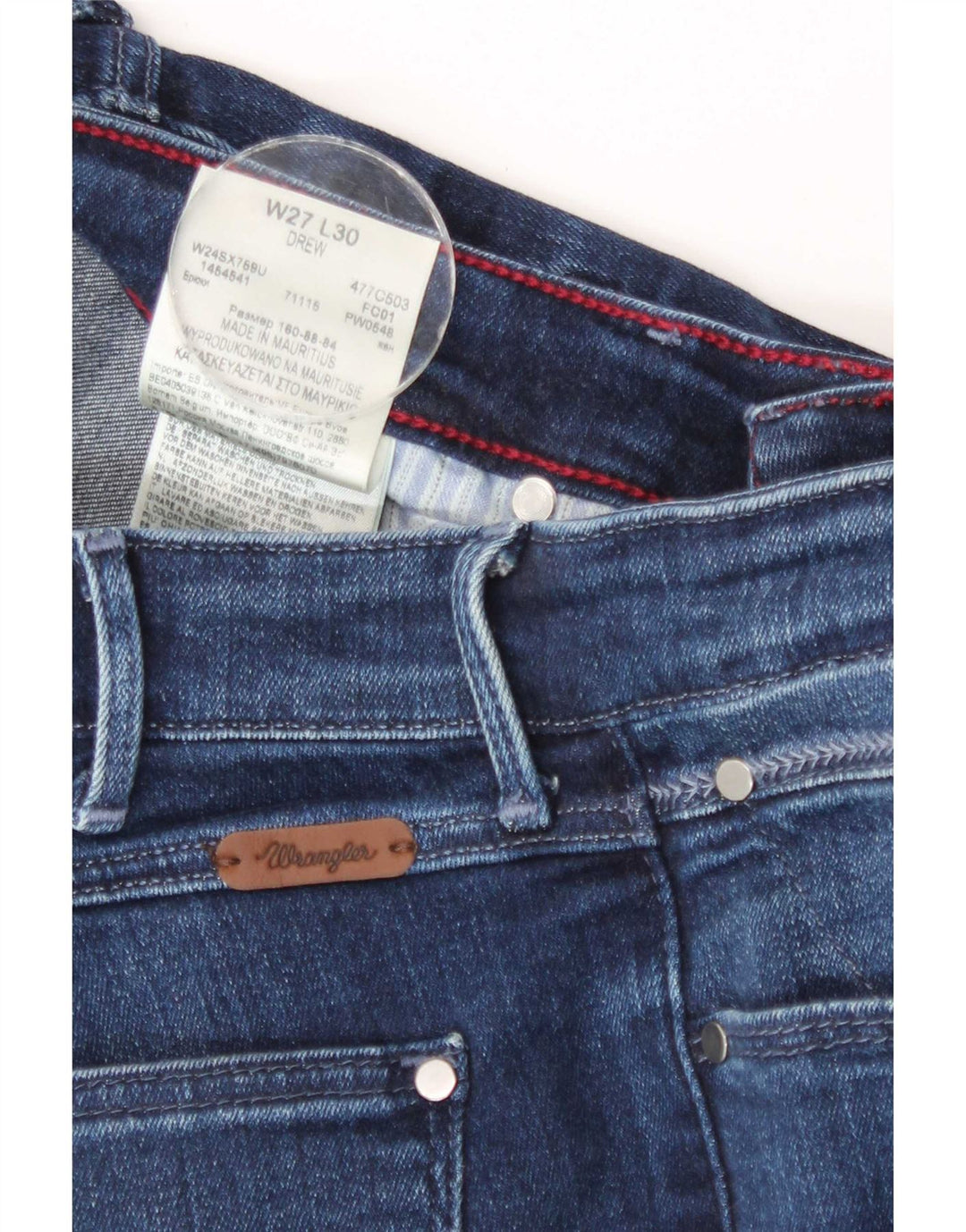 Wrangler Dame Drew Slim Straight Jeans W27 L30 Blå Bomuld