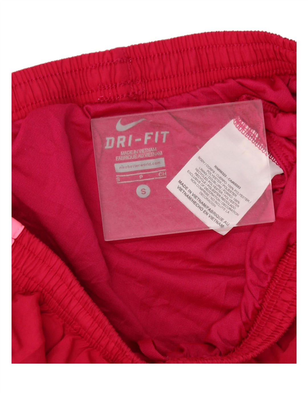 NIKE Dri Fit sportsshorts til kvinder UK 10 Small Red Colourblock Polyester