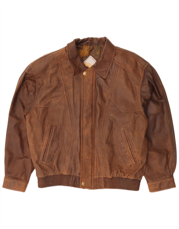 Vintage herre læderjakke IT 52 XL Brun