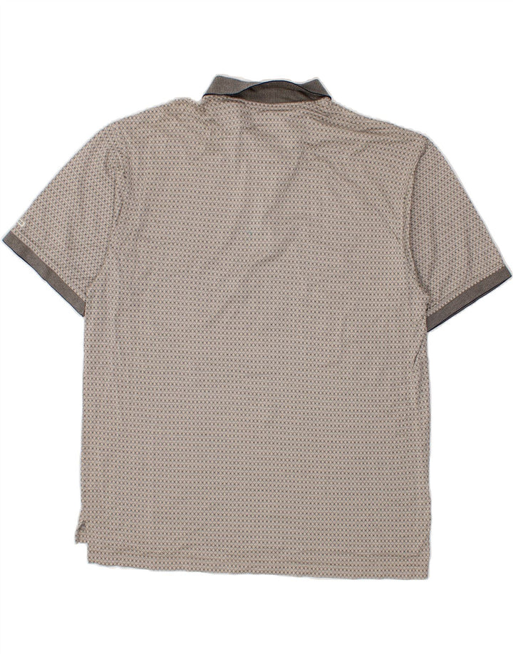 IZOD Mens Polo Shirt XL Grey Geometric Cotton Vintage Izod and Second-Hand Izod from Messina Hembry 