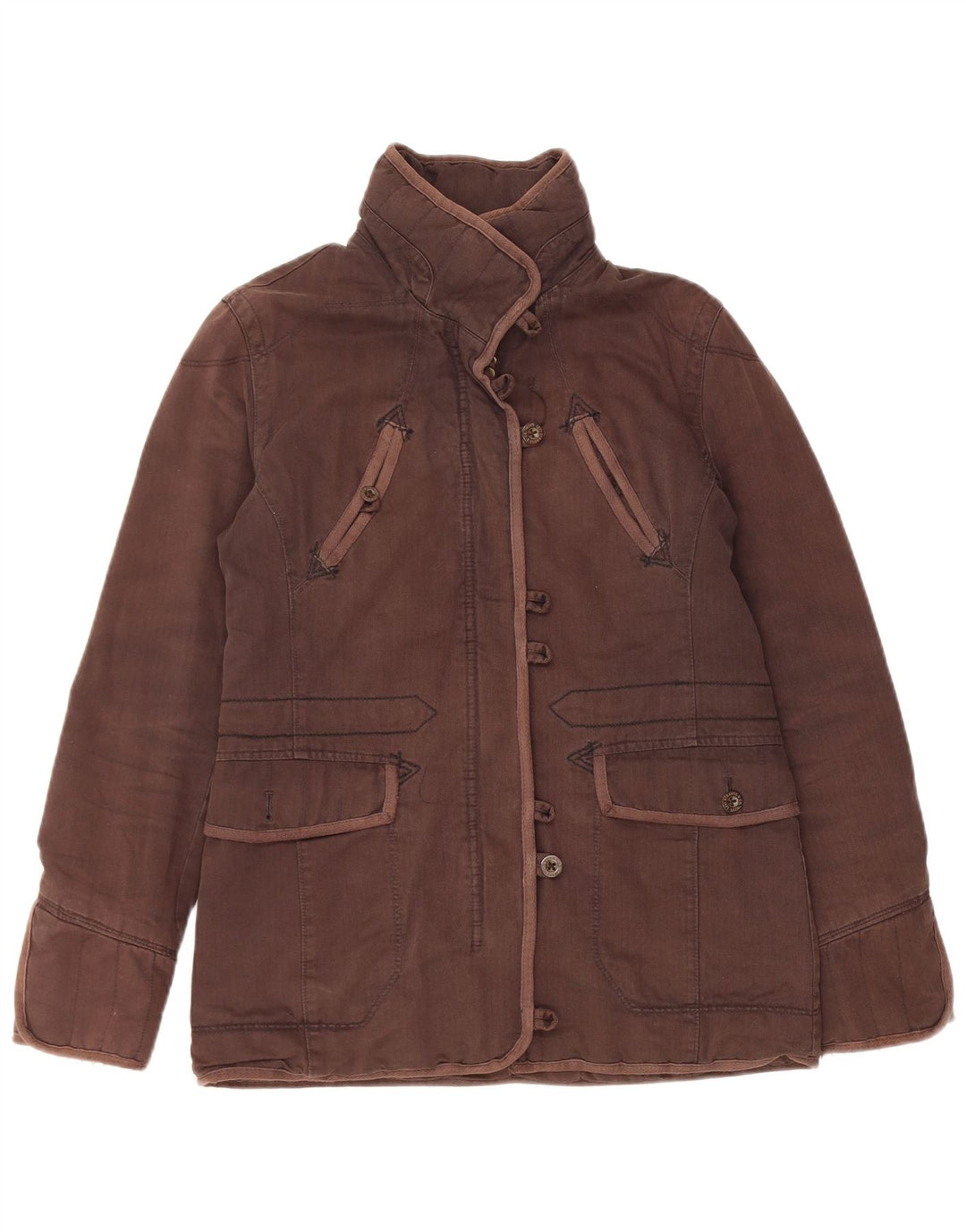 Levi's Dame Windbreaker Jacket UK 10 Lille brun sildeben