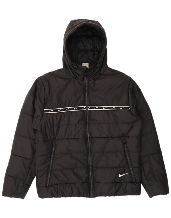 Nike Herre Therma-Fit grafisk polstret hættejakke UK 42 XL sort polyester