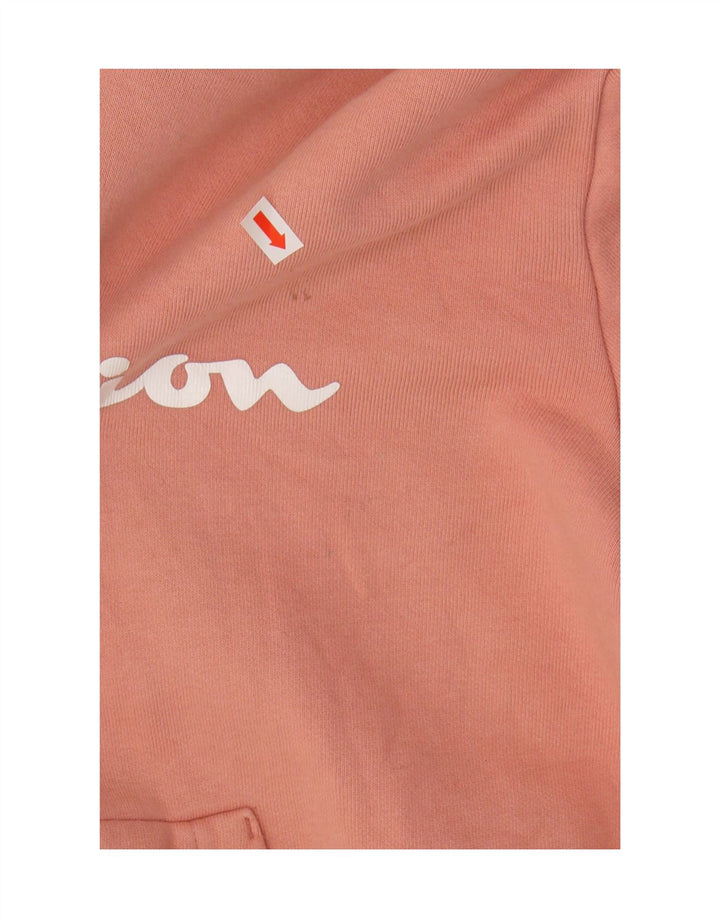 Champion Dame Grafisk Hoodie Jumper UK 10 Small Orange