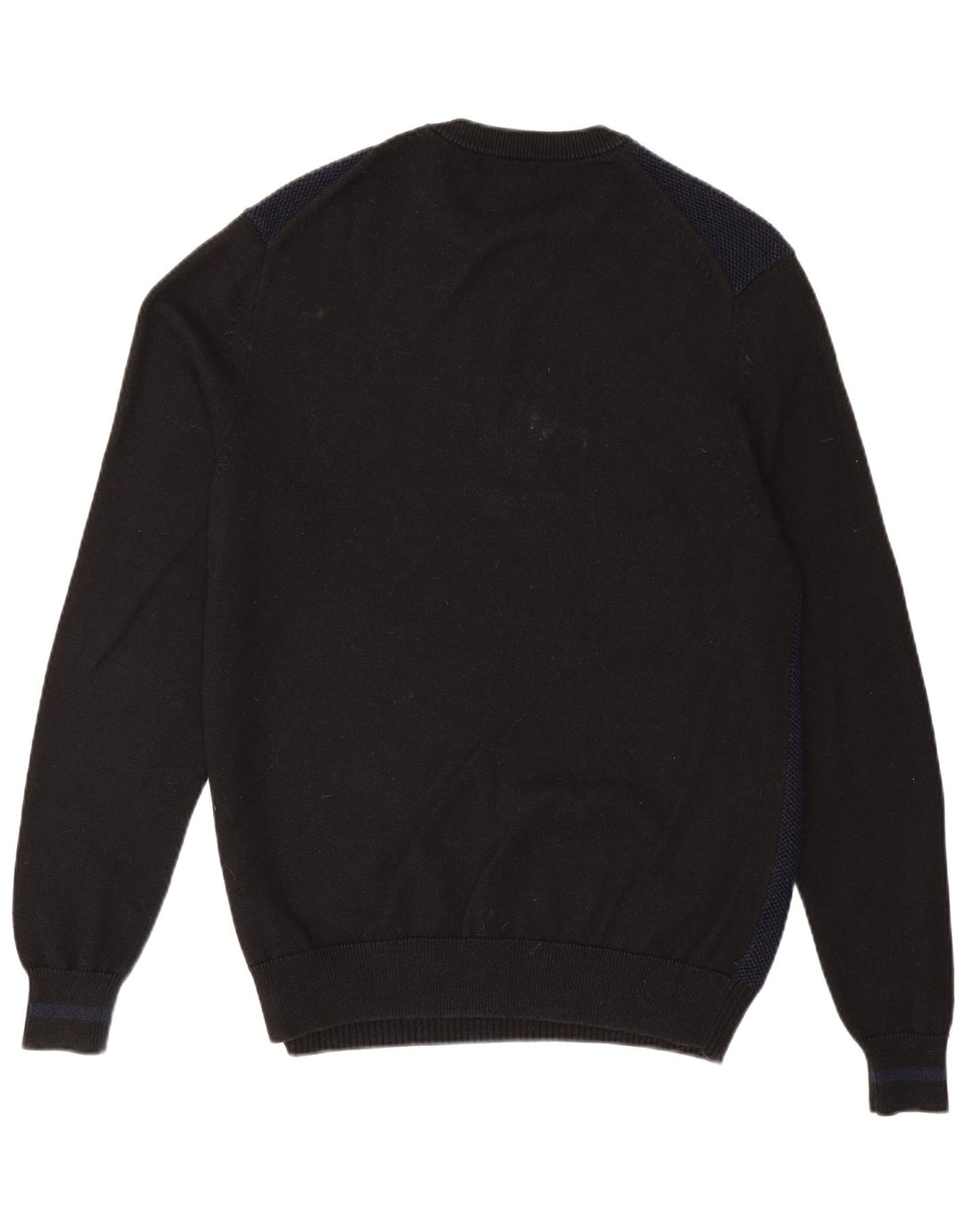 Fred Perry Herre Crew Neck Jumper Sweater Large Navy Blue Colourblock Uld